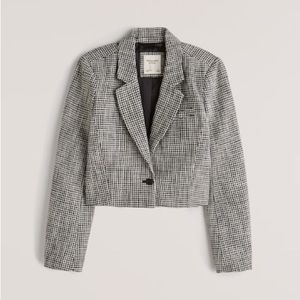 NWT Tweed Houndstooth Cropped Blazer
